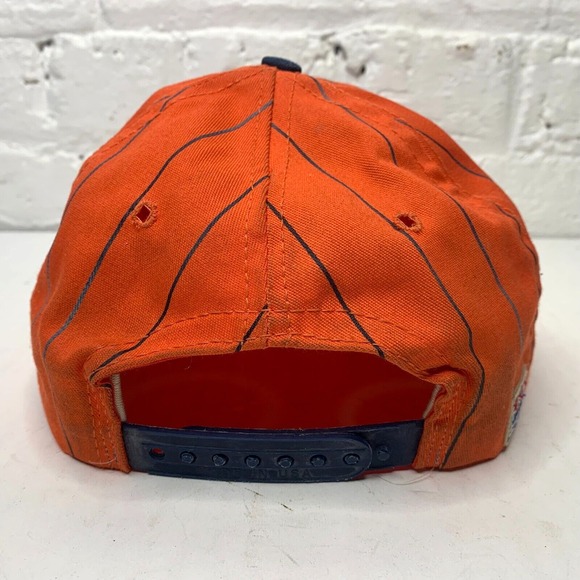 Vintage Illinois Fighting Illini‎ Pin Striped Hat Cap Orange Blue Indian Cheif - Picture 2 of 4